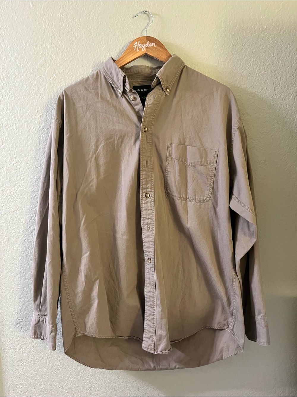 croft & barrow Men’s Taupe Button-Down Shirt